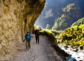 тропа прорублена в скале